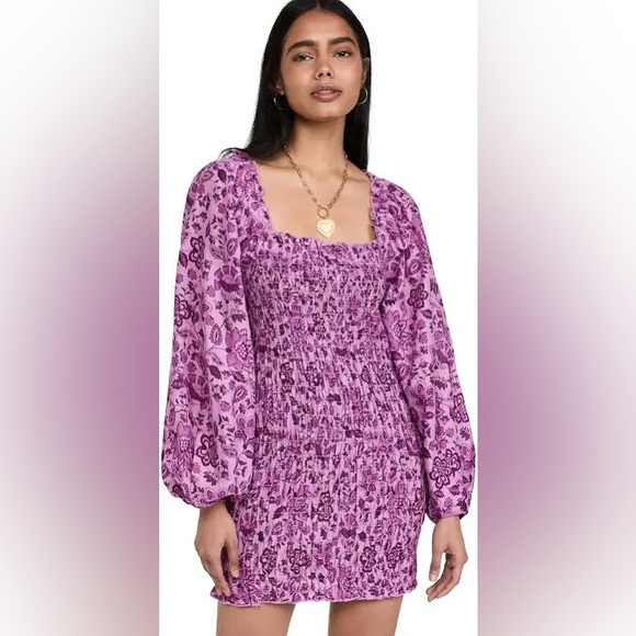 Free People Dresses & Skirts - NWT Free People Azalea Combo Balloon Sleeve Mini Dress
